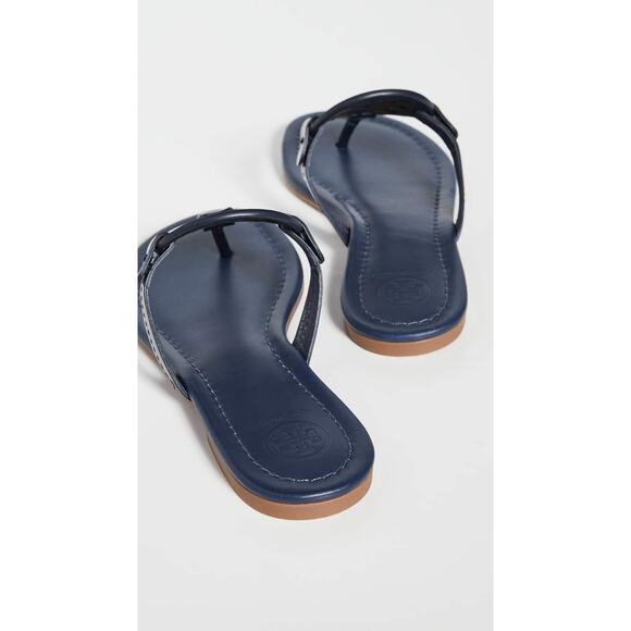 Tory Burch Miller Sandals, Bright Rainbow/Royal Navy, Blue, Stripe 7.5 patent - Picture 4 of 6